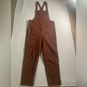 Aerie Brown corduroy overalls size small